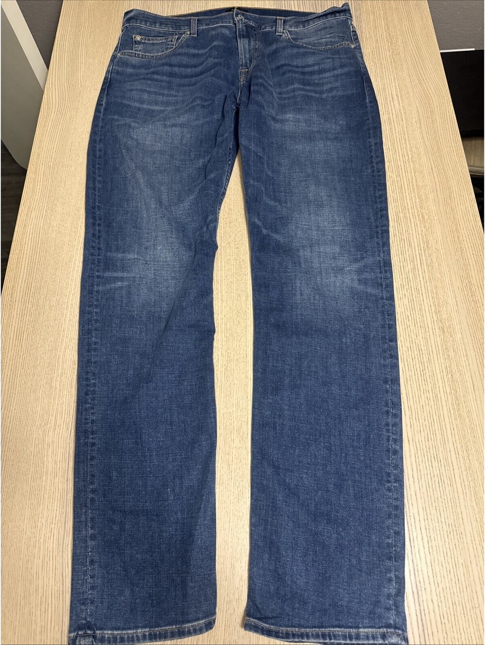 7 For All Mankind Men's Medium Wash Jeans 36x32 Premium Italian Fabric